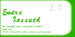 endre kossuth business card